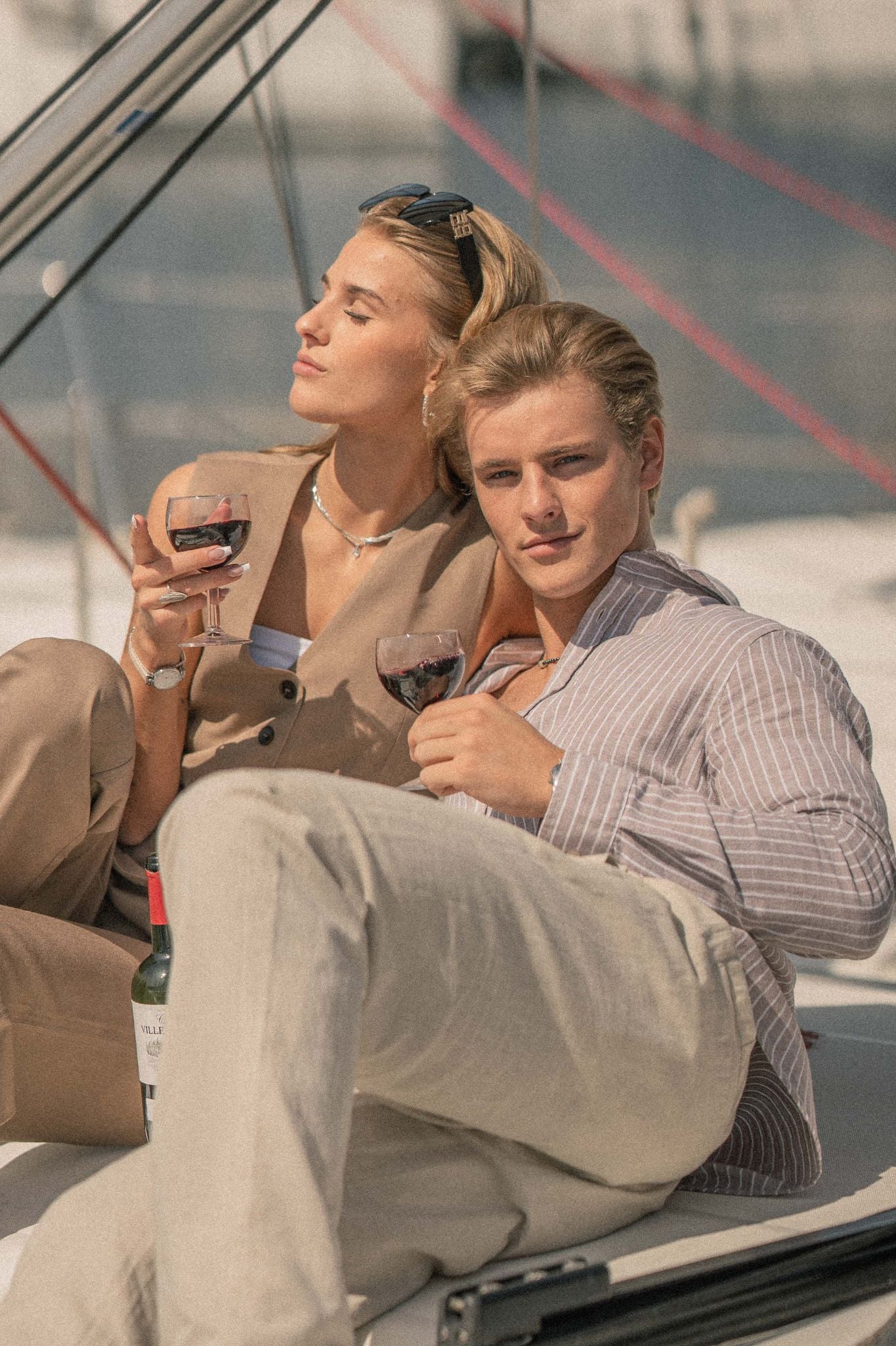 Langærmet Hørskjorte Mokka Stribet | Skagen-clothing.dk